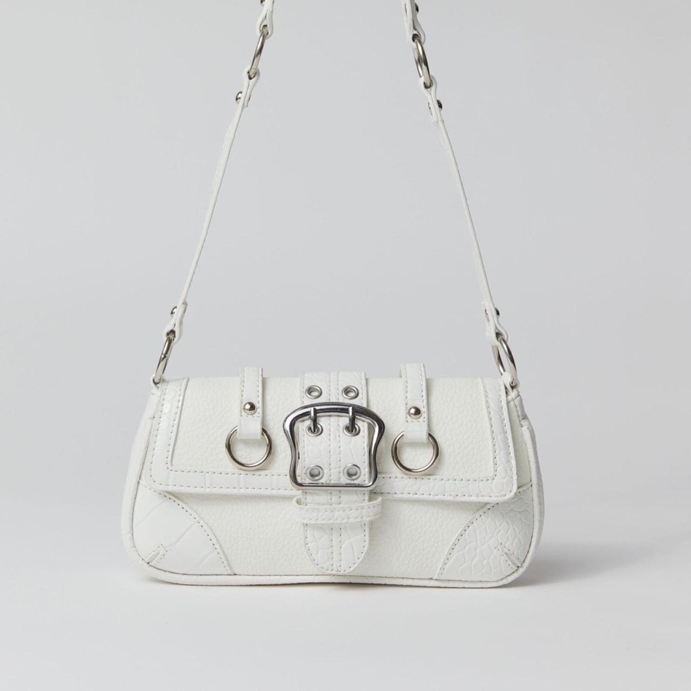 NWOT Silence + Noise, White Jade Silver Buckle Shoulder Bag